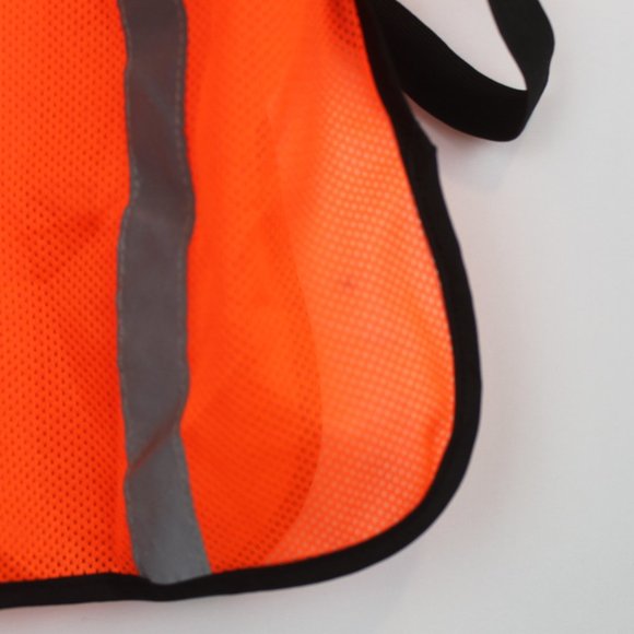 Body Guard Safety Gear OS Orange Mesh Gray Reflective Striped Vest - Picture 10 of 13